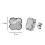 Arete Broquel Arete Flor Chica 8 mm Inspirado Van C Plata .925