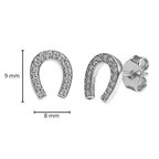 Arete Broquel Herradura con Circonias Plata .925