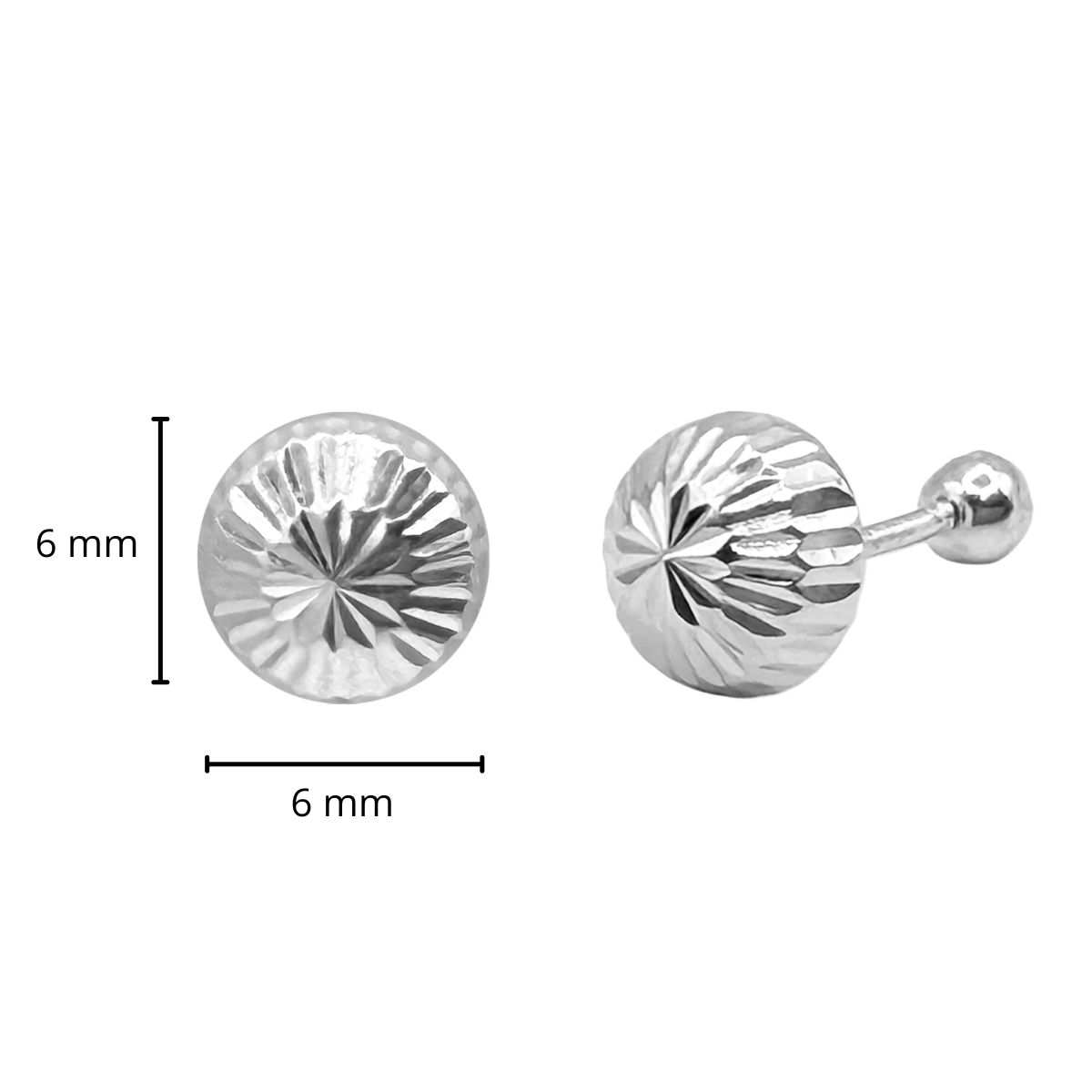 Broquel Hongo #6 Diamantado Plata .925