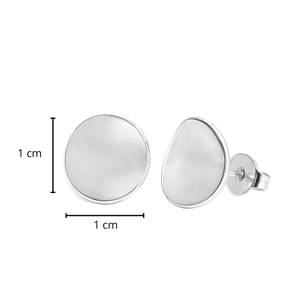 Broquel Liso Círculo Grande Ondulado Hecho a Mano Plata .925