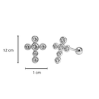 Broquel Cruz con Circonias Circulares Biseladas Plata .925
