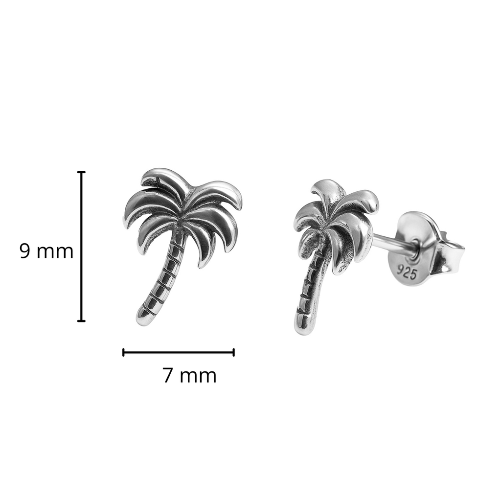 Broquel Palmera Estilo Oxidado Hecho a Mano Plata .925