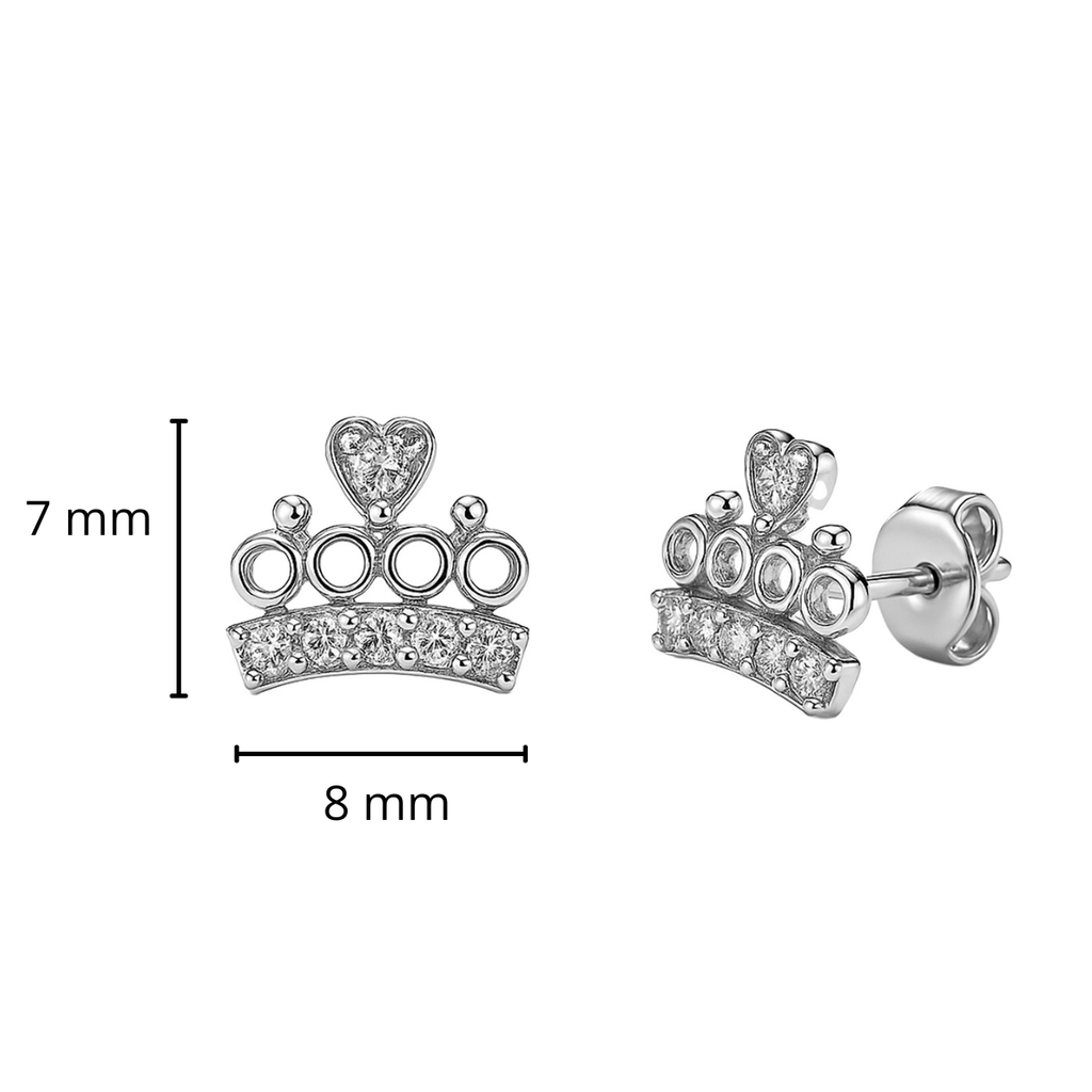 Broquel Estilo Corona con Corazoncito Circonias Plata .925