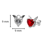 Broquel Conciencia en Forma de Corazon con Circonias Plata .925