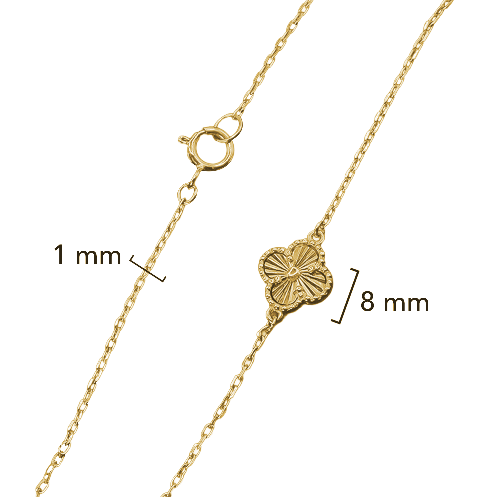 Pulsera Flor Inspirada Van C Diamantada Oro 10K