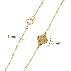 Pulsera Flor Inspirada Van C Diamantada Oro 10K