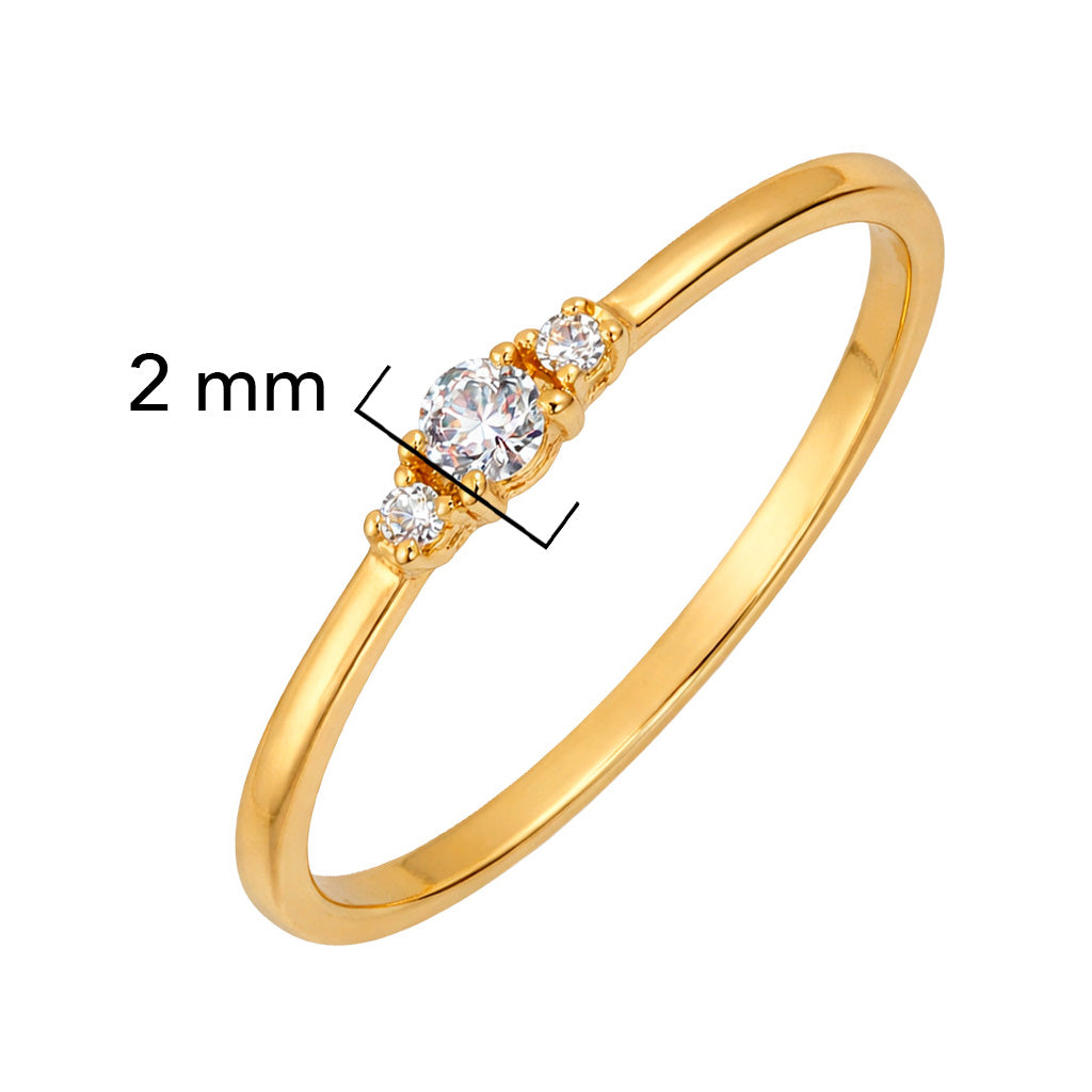 Anillo Solitario Circonia Oro 10K