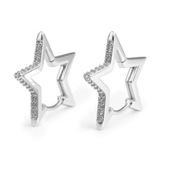 Huggies en Forma de Estrella con Micro Circonias .925