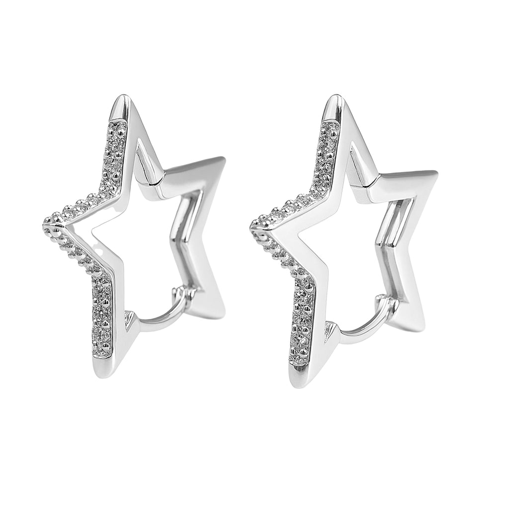 Huggies en Forma de Estrella con Micro Circonias .925