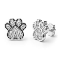 Broquel Huellita con Circonias Plata .925 con Rodio