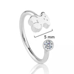 Anillo Osos 1:1 Oso de Plata y Circonia Plata .925 con Baño de Rodio