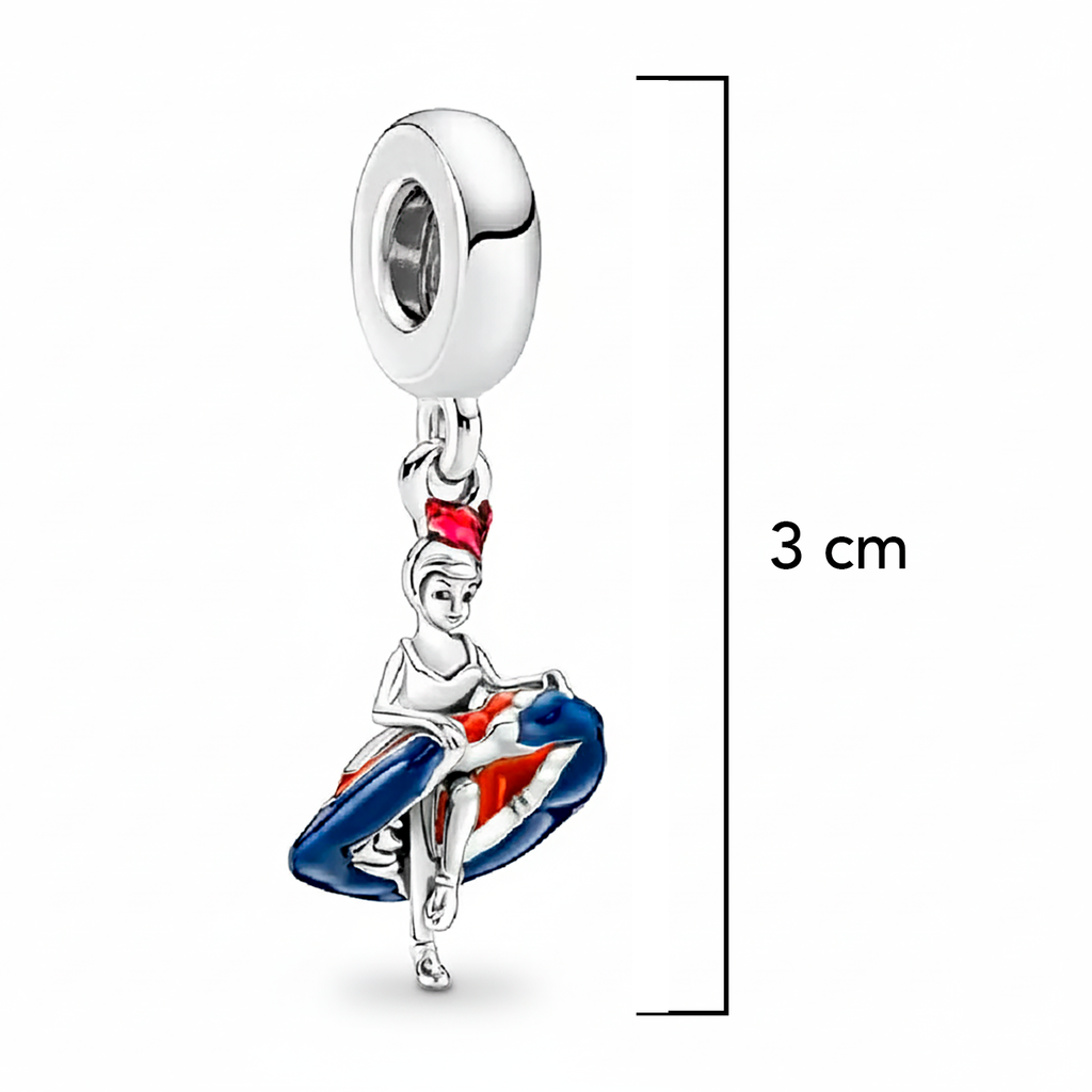 Charm Inspirado Pan 1:1 Bailarina de Can Can Plata .925
