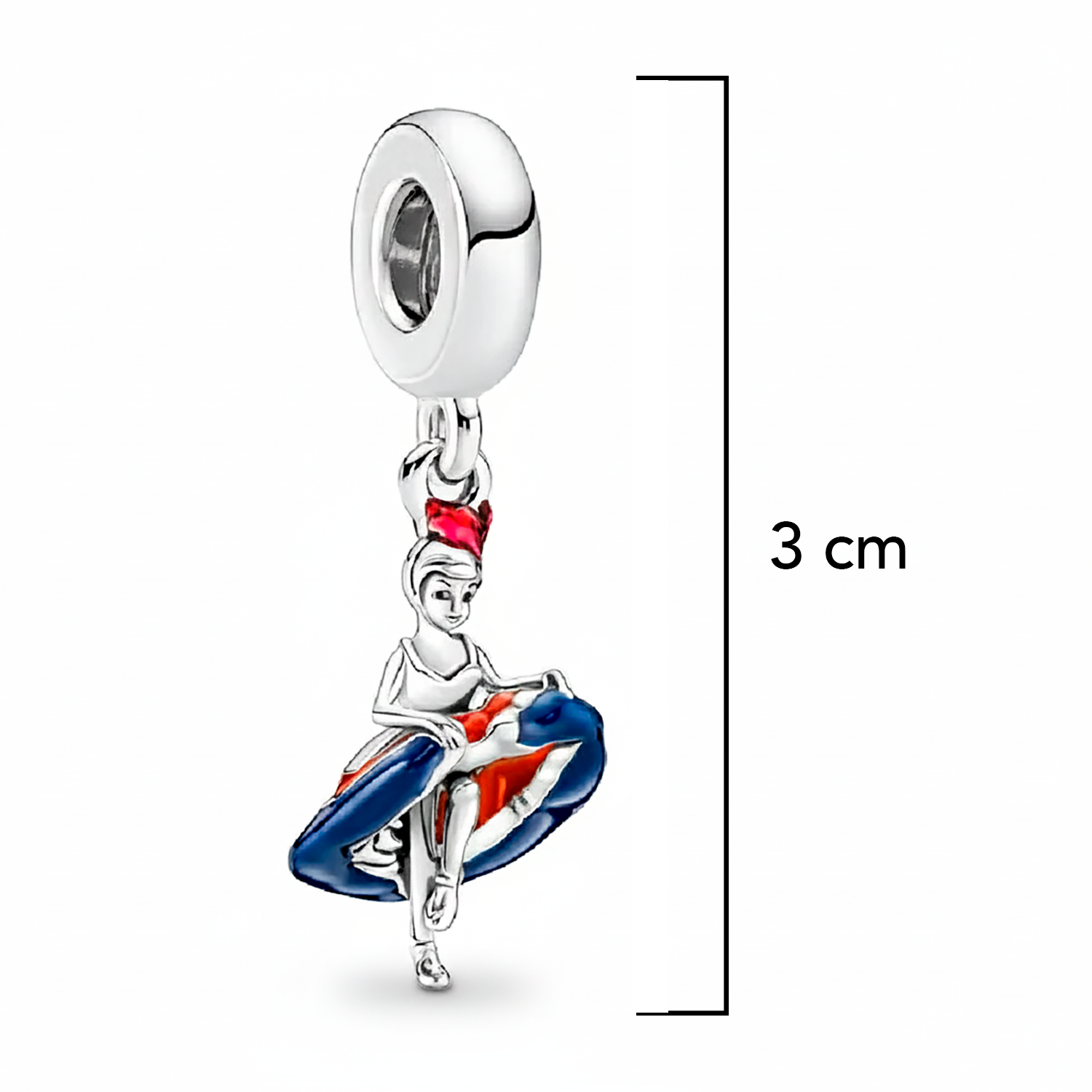 Charm Inspirado Pan 1:1 Bailarina de Can Can Plata .925