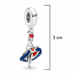 Charm Inspirado Pan 1:1 Bailarina de Can Can Plata .925