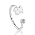 Anillo Osos 1:1 Oso de Plata y Circonia Plata .925 con Baño de Rodio