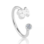 Anillo Osos 1:1 Oso de Plata y Circonia Plata .925 con Baño de Rodio