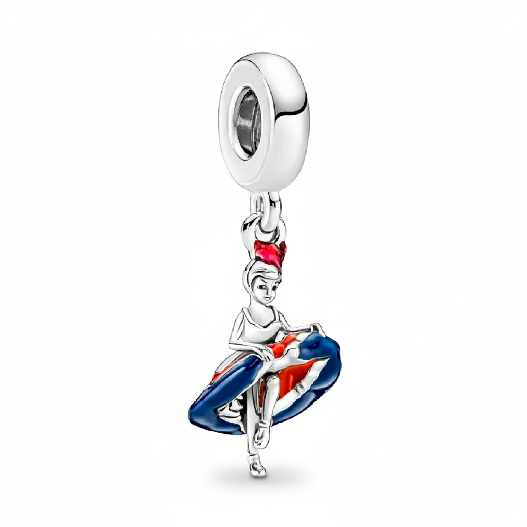 Charm Inspirado Pan 1:1 Bailarina de Can Can Plata .925