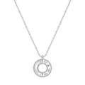 Collar Círculo con Madre Perla y Micro Circonias Plata .925 con Baño de Rodio