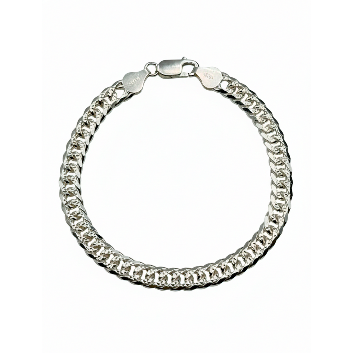 Pulsera Cubana Diamantada Plata .925