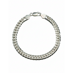Pulsera Cubana Diamantada Plata .925