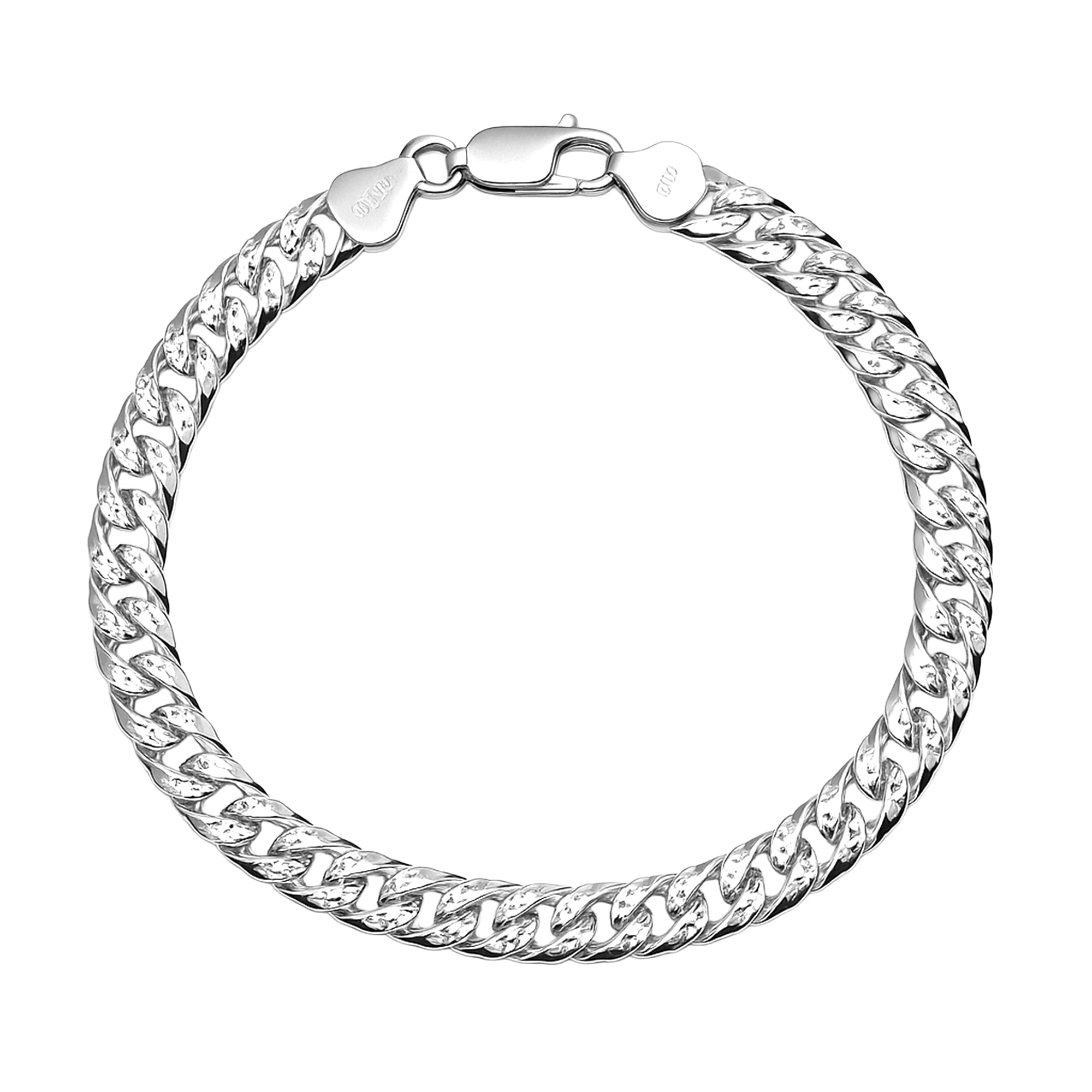 Pulsera Cubana Diamantada Plata .925