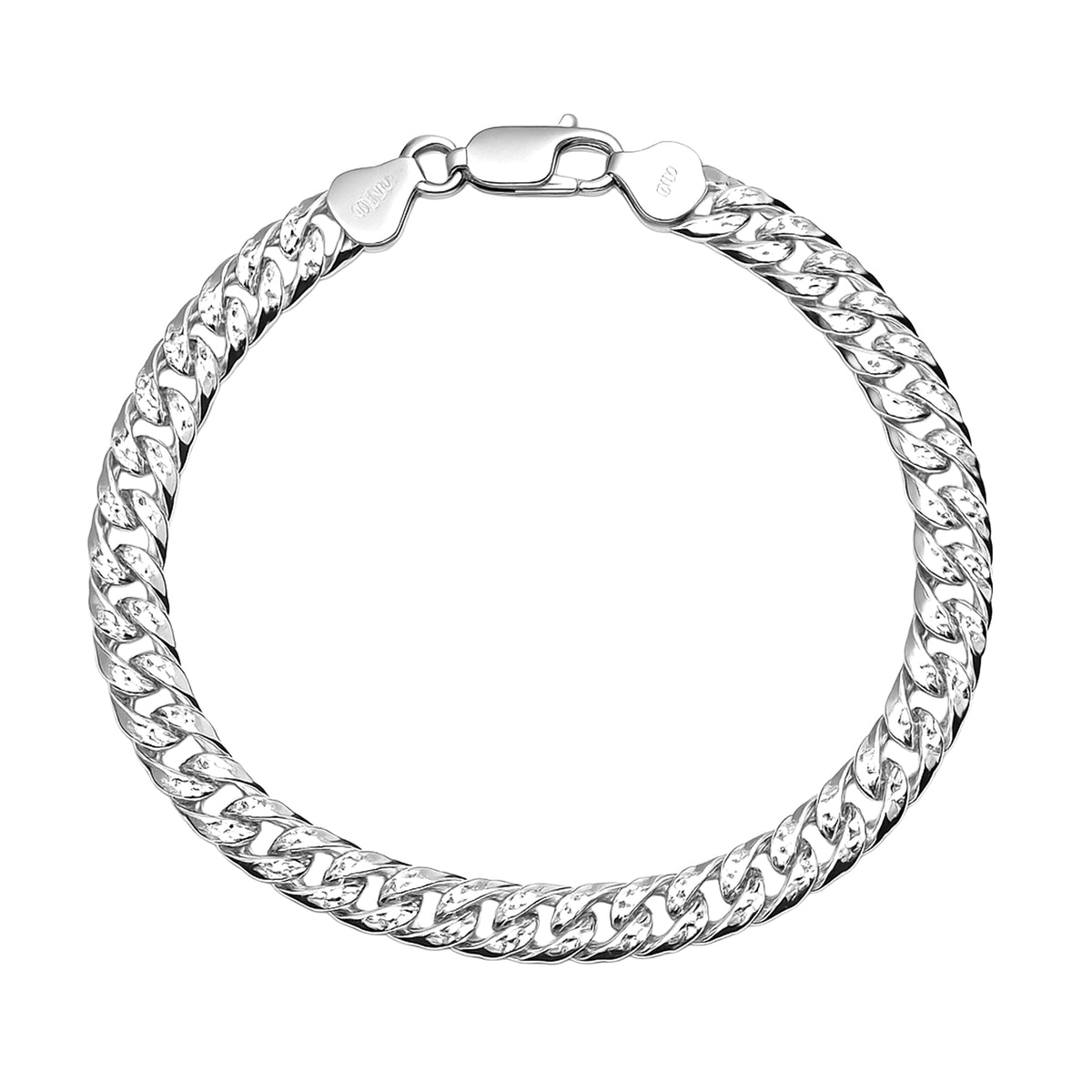 Pulsera Cubana Diamantada Plata .925