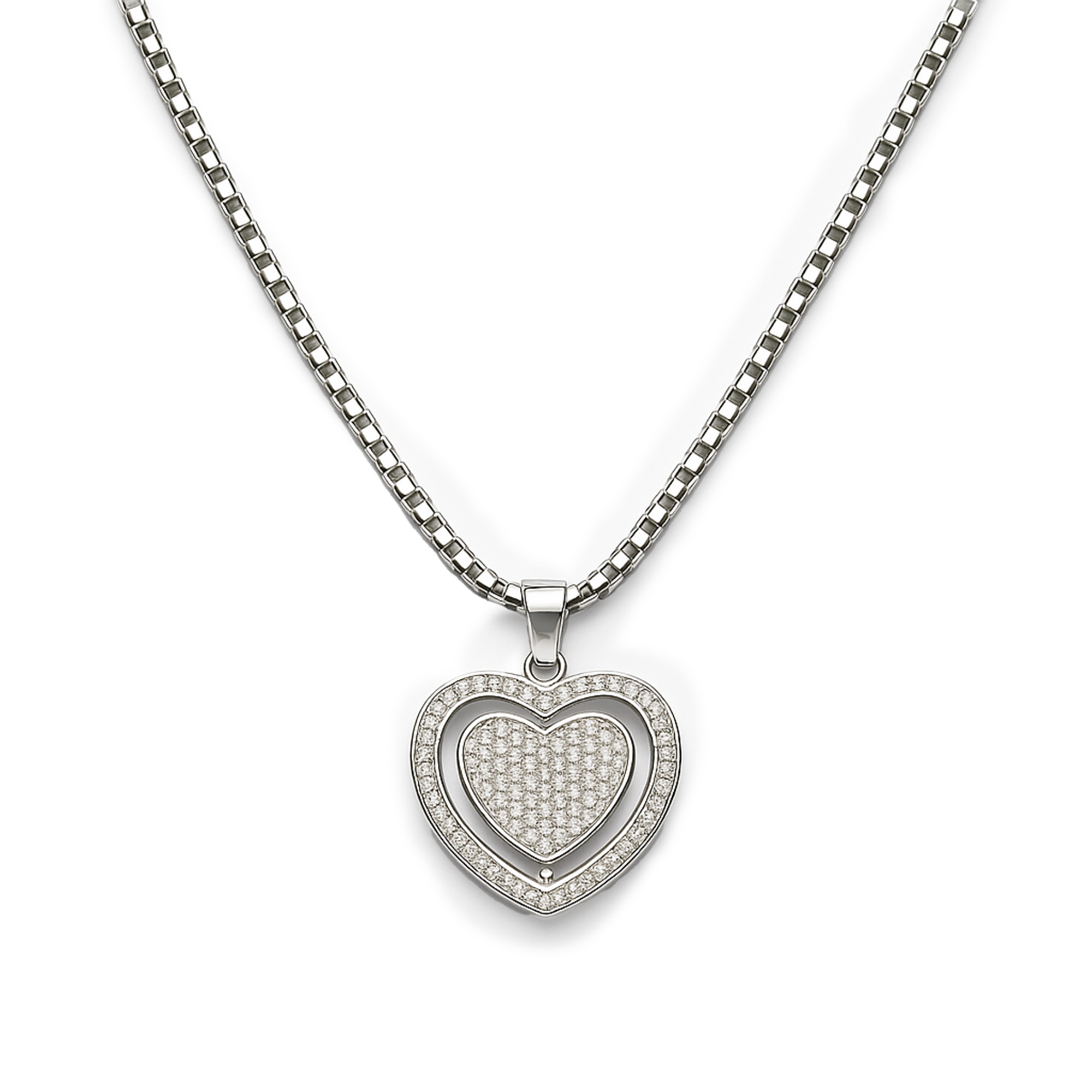 COLLAR CORAZON PLATA .925