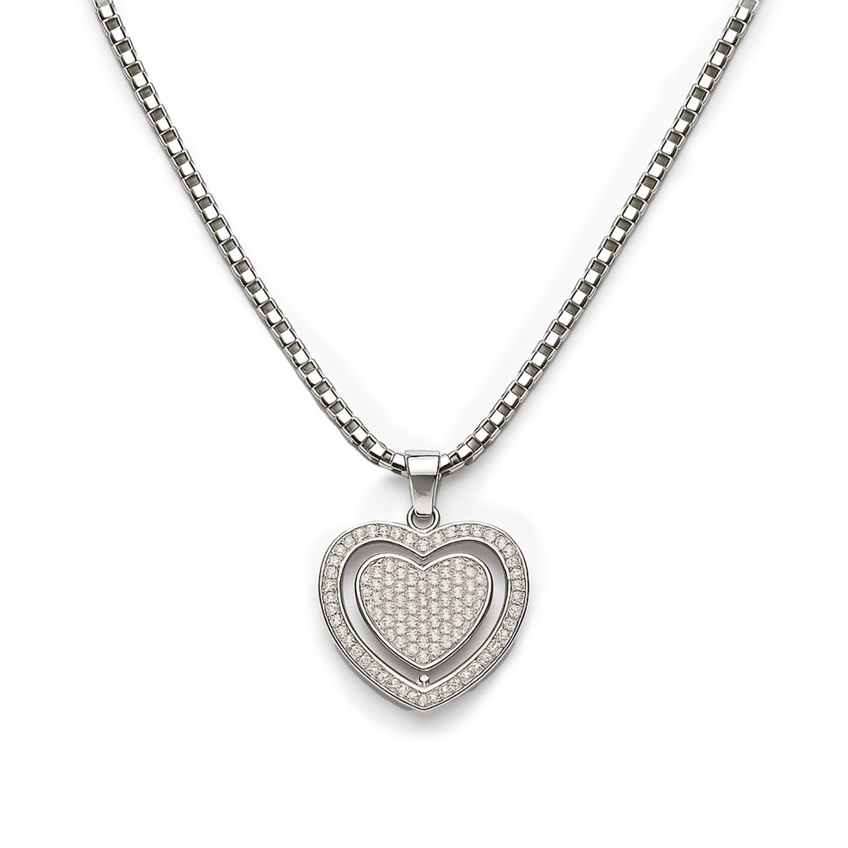 COLLAR CORAZON PLATA .925