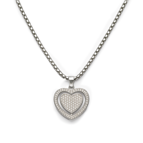 COLLAR CORAZON PLATA .925