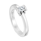 Anillo Osos 1:1 Solitario con Circonia Incrustada entre Dos Osos Plata .925 con Baño de Rodio