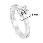 Anillo Osos 1:1 Solitario con Circonia Incrustada entre Dos Osos Plata .925 con Baño de Rodio
