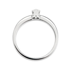 Anillo Osos 1:1 Solitario Con Circonia Incrustada Entre Dos Osos Plata .925 Con Baño De Rodio