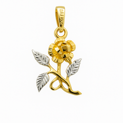 Dije Rosa con Baño de Oro Hecho a Mano Plata .925