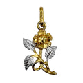 Dije Rosa con Baño de Oro Hecho a Mano Plata .925