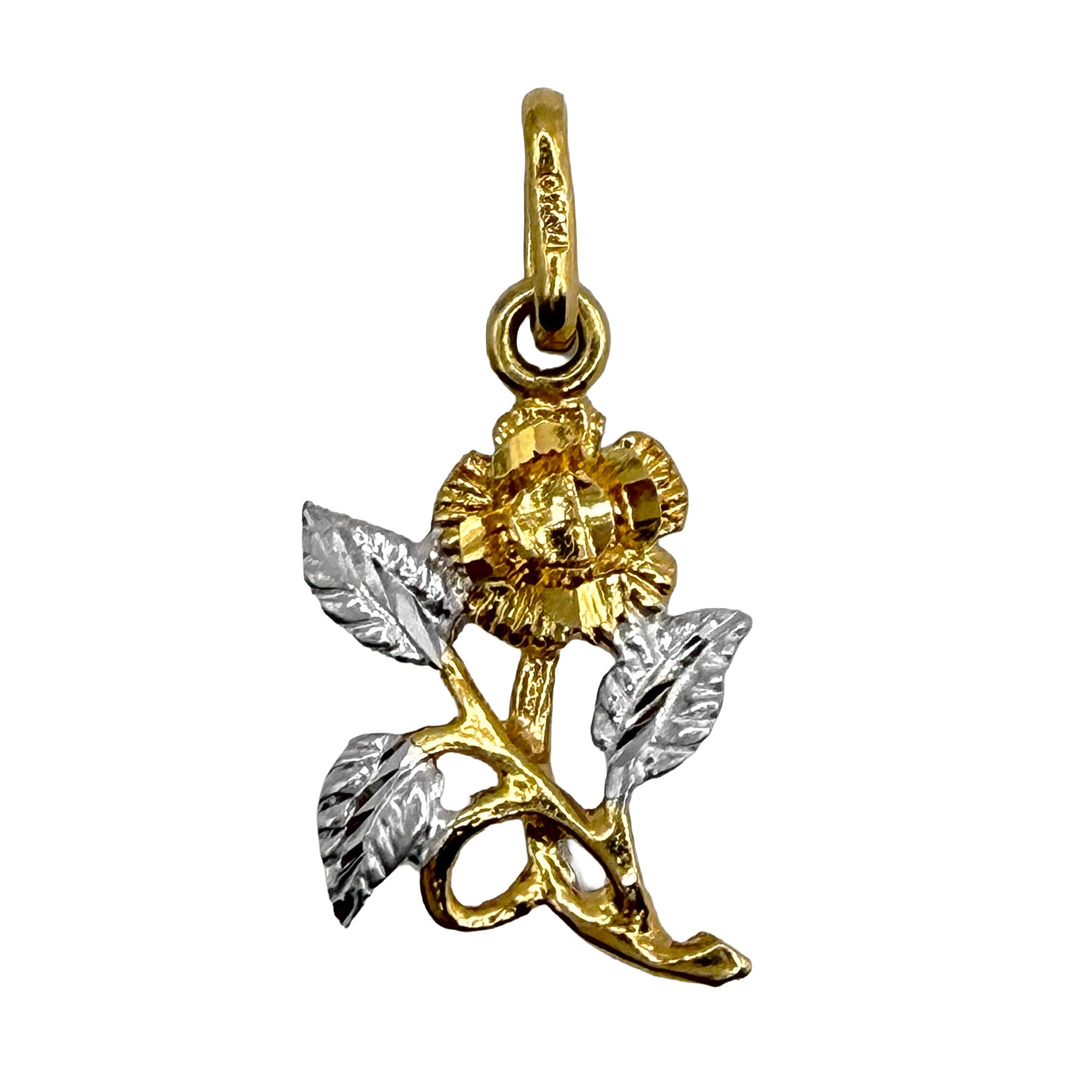 Dije Rosa con Baño de Oro Hecho a Mano Plata .925