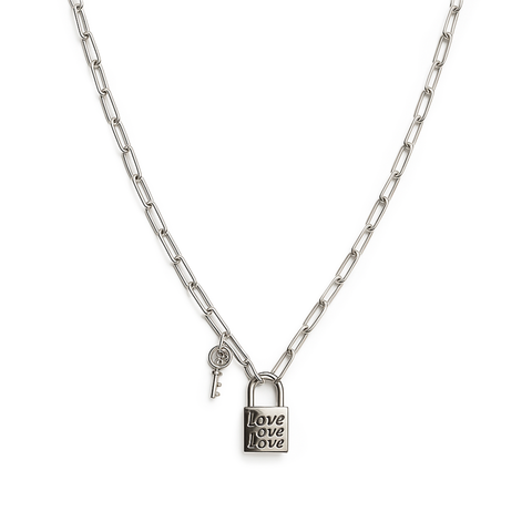 COLLAR CANDADO PLATA .925