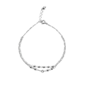 Pulsera Doble Bolitas con Cadena Cartier Plata .925