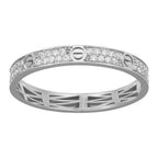 Anillo Cartier 1:1 Amor con Circonias, Plata .925 con Baño de Rodio