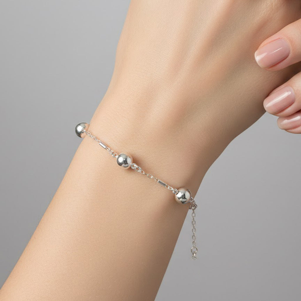 Pulsera Luneta Bombeada con Cadena Eslabones Plata .925