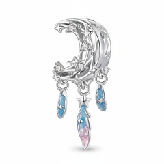 Charm Inspirado Pan 1:1 Luna con Micro Circonias Plata .925