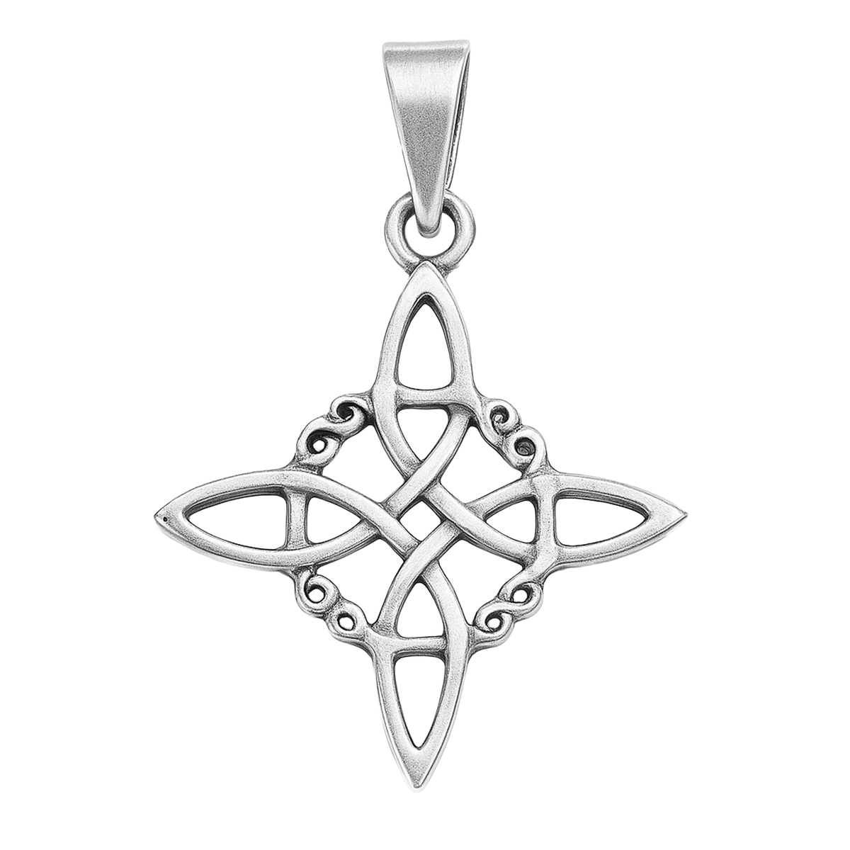 Dije Nudo de Bruja Oxidado Plata .925