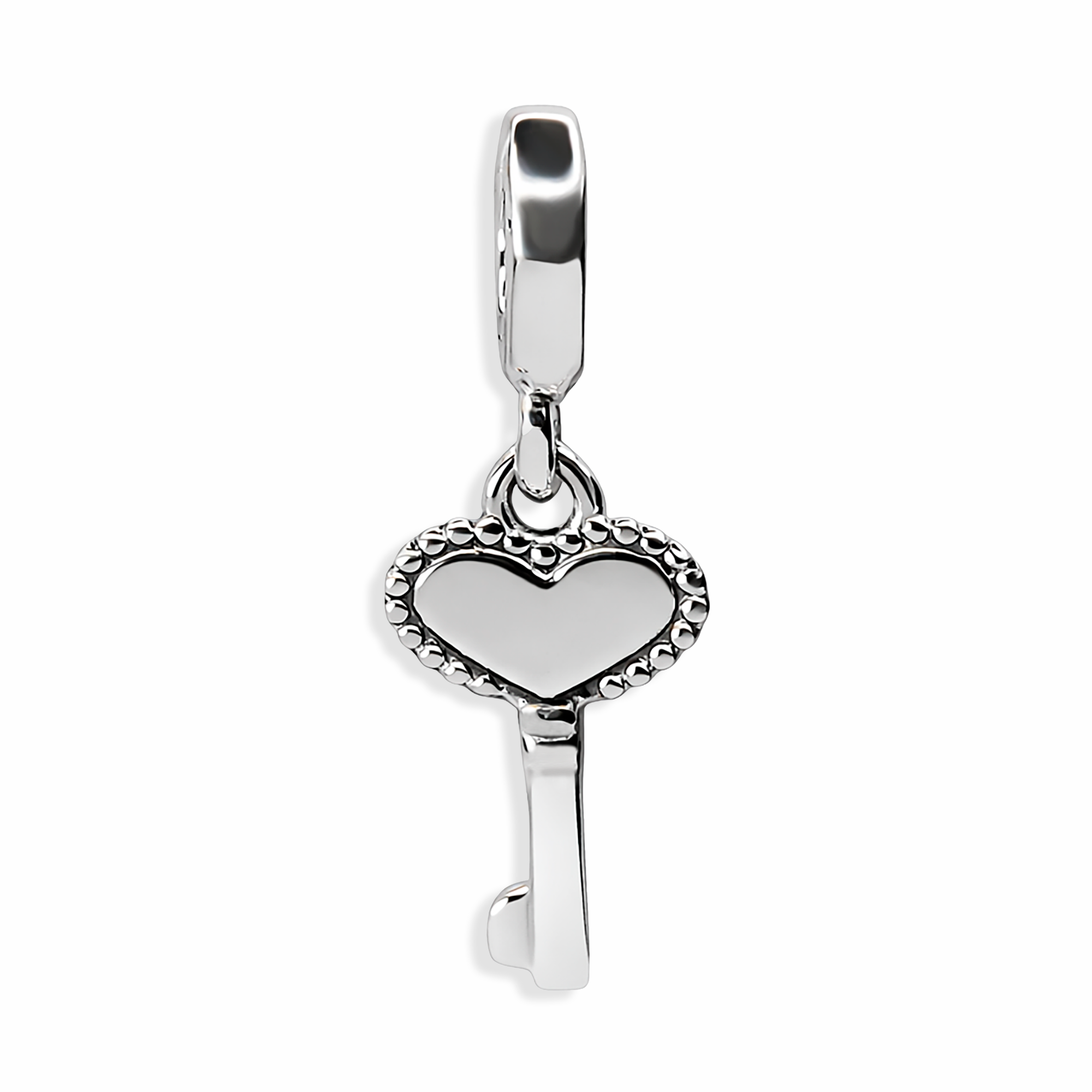 Charm Inspirado Pan 1:1 Llave Corazon Plata .925