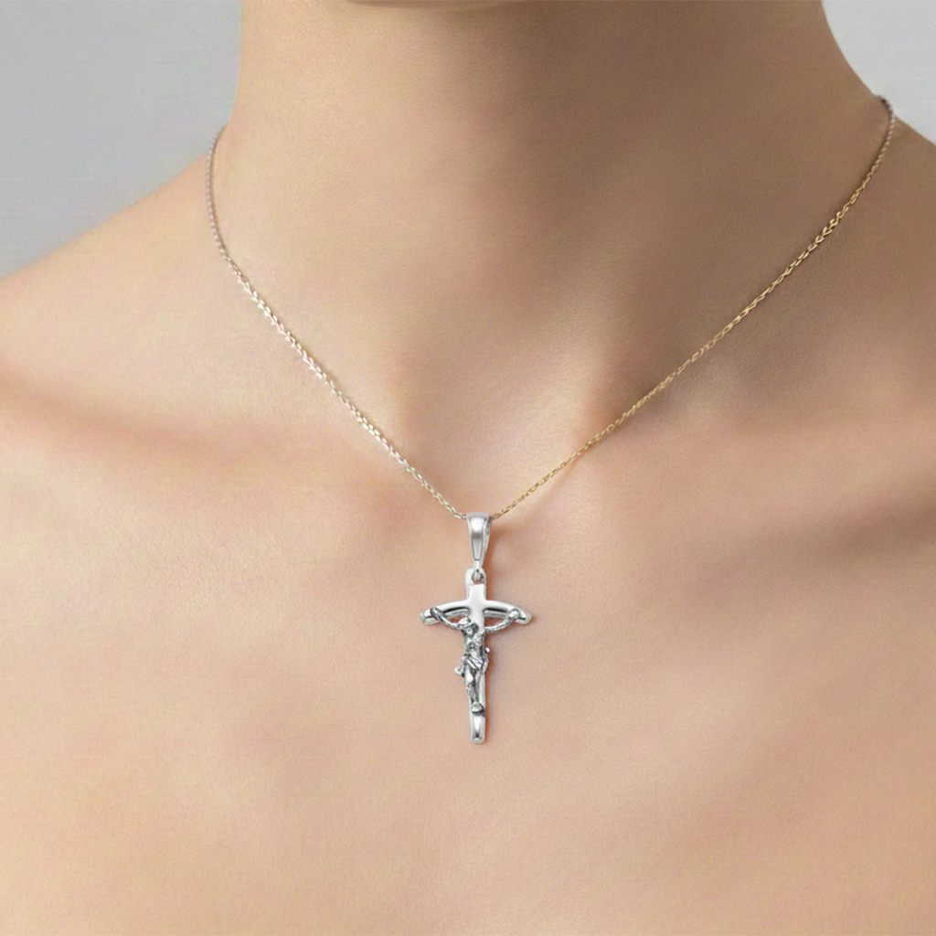 Dije Cristo Oxidado Plata .925