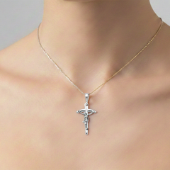 Dije Cristo Oxidado Plata .925