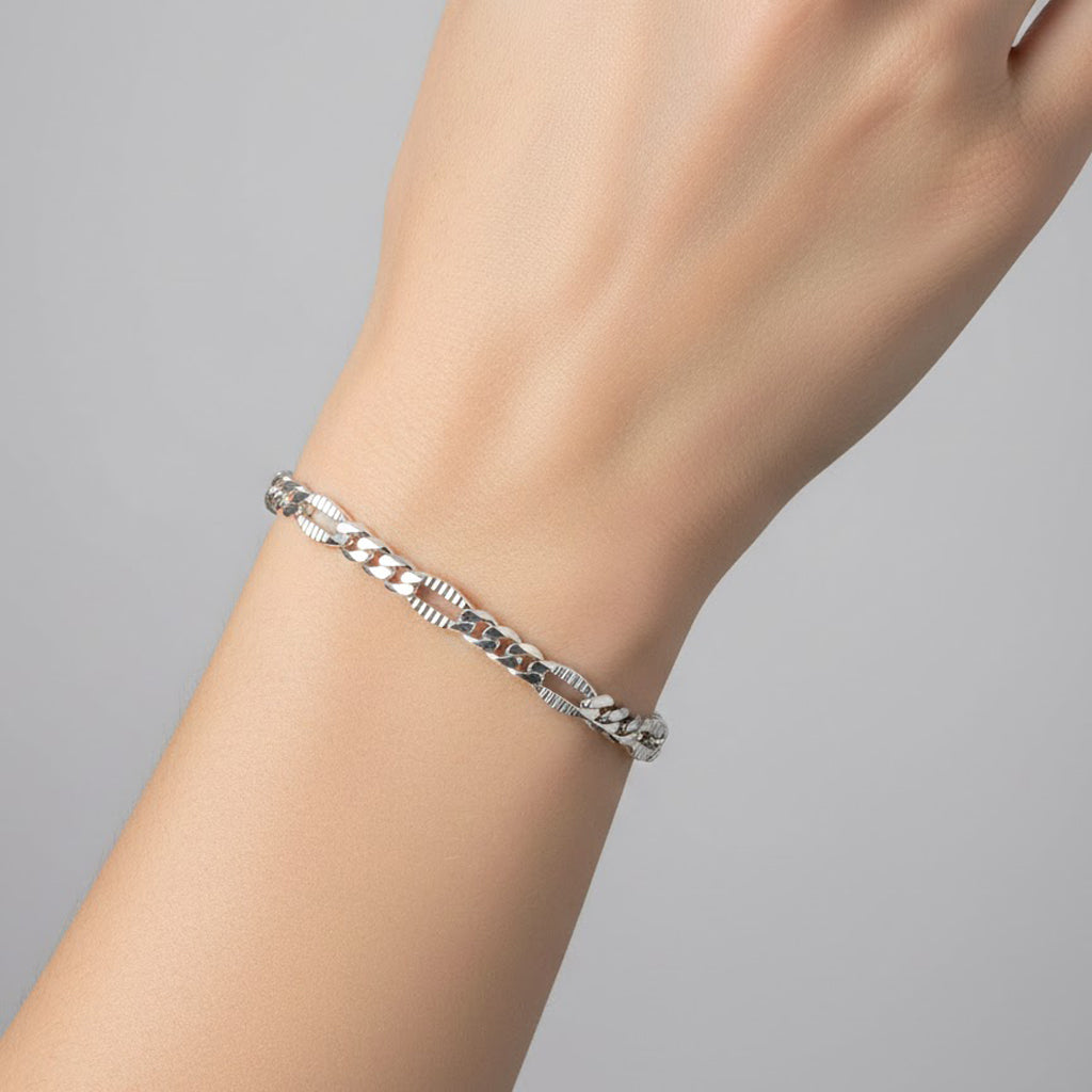 Pulso Cartier con Eslabon Diamantado Plata .925