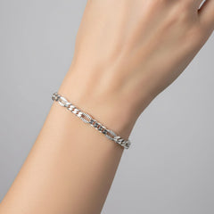 Pulso Cartier con Eslabon Diamantado Plata .925