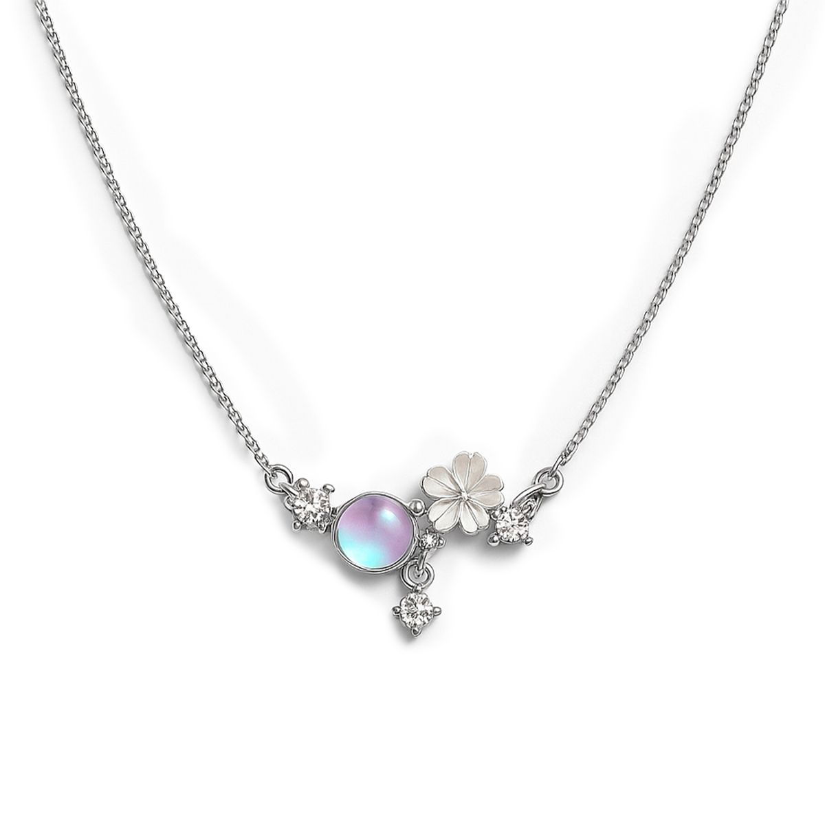 COLLAR FLOR PLATA .925