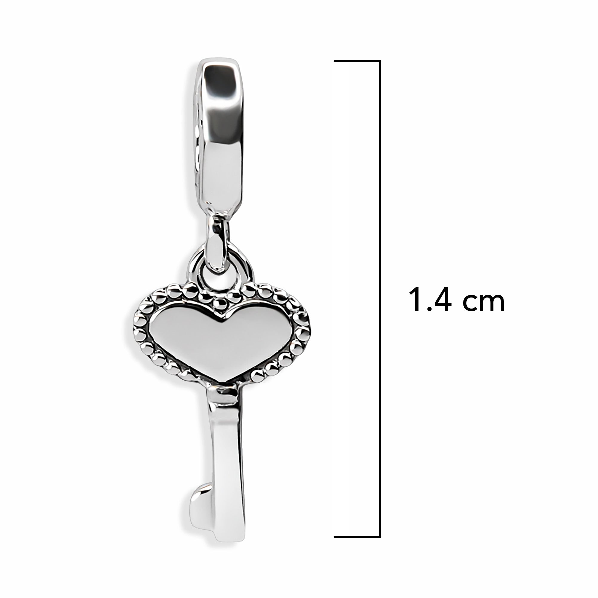 Charm Inspirado Pan 1:1 Llave Corazon Plata .925