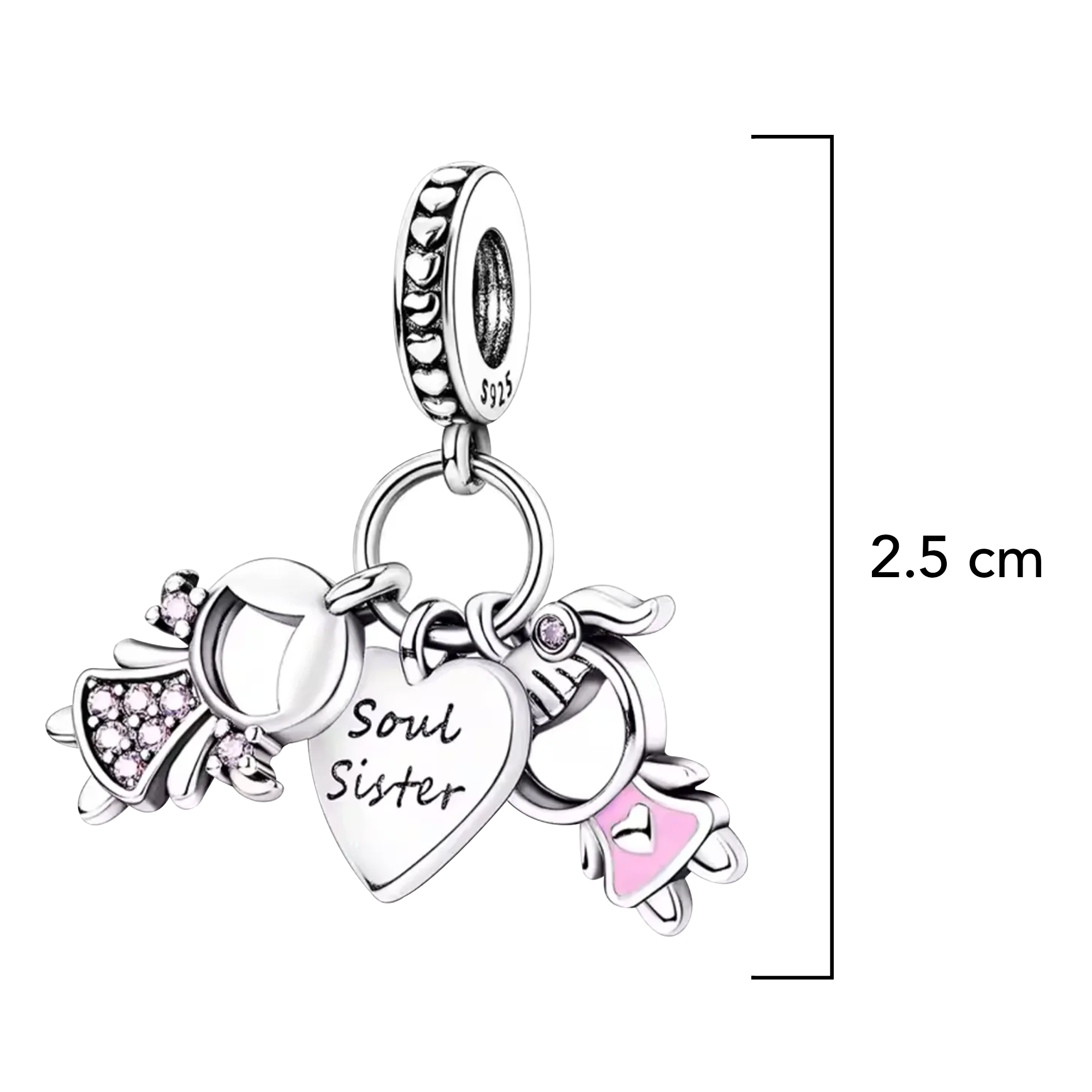Charm Inspirado Pan 1:1 Amigas Forever Plata .925