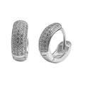 Arracada Huggies Ancha con Micro Circonias Plata  .925